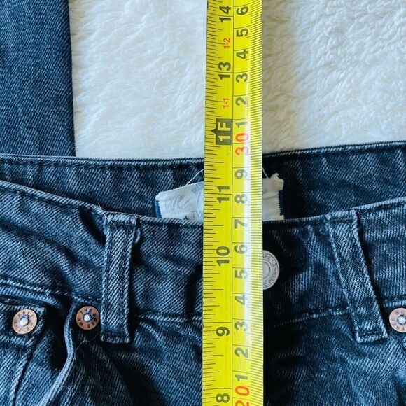 We the Free People Black Raw Hem Button Fly Skinny Jeans Sz 25 - Picture 7 of 8
